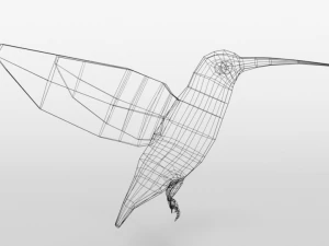 low poly cartoon hummingbird 3D Model