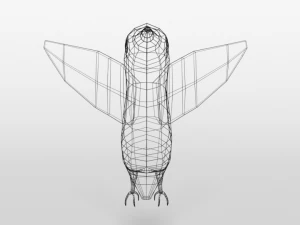 low poly cartoon hummingbird 3D Model