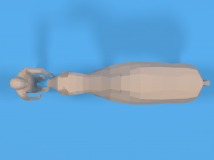 low poly cartoon kid touching a horse 3Dモデル