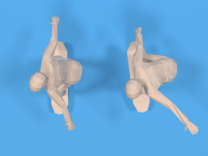 low poly kids skateboarding 3D Model