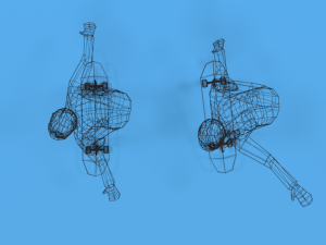 low poly kids skateboarding 3D Model