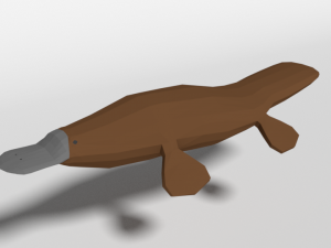 low poly cartoon platypus 3D-Modell