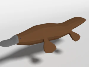 low poly cartoon platypus 3D Model