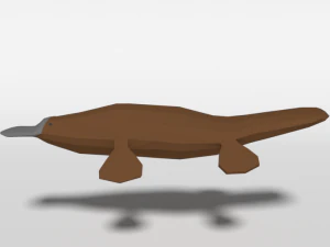 low poly cartoon platypus 3D Model