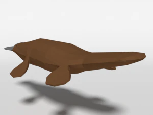 low poly cartoon platypus 3D Model