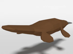 low poly cartoon platypus 3D Model