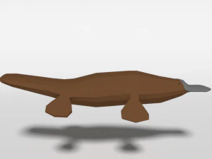 low poly cartoon platypus 3D Model
