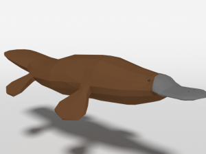 low poly cartoon platypus Model 3D