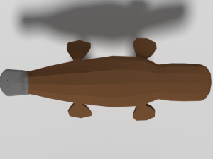 low poly cartoon platypus Model 3D