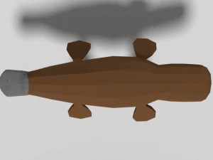 low poly cartoon platypus 3D Model