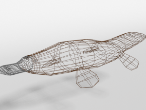 low poly cartoon platypus Model 3D