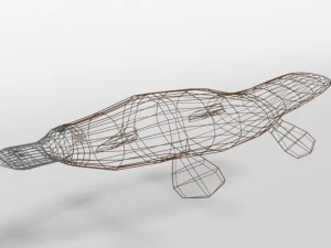 low poly cartoon platypus 3D Model