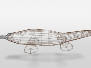 low poly cartoon platypus Model 3D