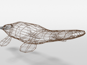 low poly cartoon platypus Model 3D