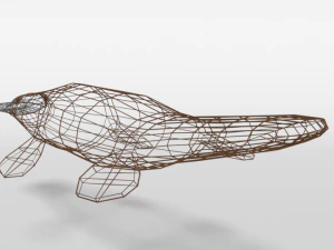 low poly cartoon platypus 3D Model