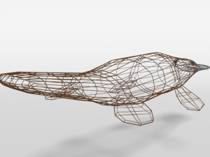 low poly cartoon platypus Model 3D