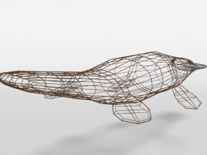 low poly cartoon platypus 3D Model