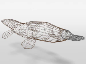 low poly cartoon platypus 3D Model