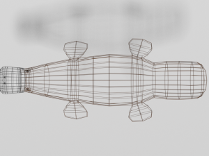 low poly cartoon platypus Model 3D