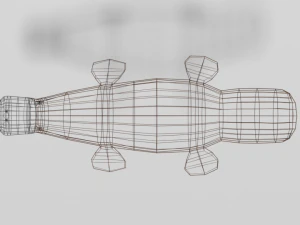low poly cartoon platypus 3D Model