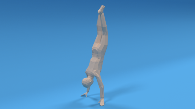 low poly kid in handstand pose 3D Model .c4d .max .obj .3ds .fbx .stl .blend