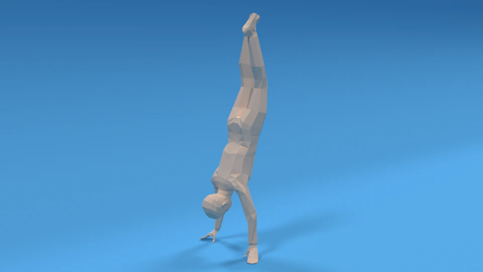 low poly kid in handstand pose 3D Model .c4d .max .obj .3ds .fbx .stl .blend 