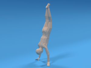 low poly kid in handstand pose 3D Model