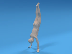 enfant low poly en pose de poirier Modèle 3D