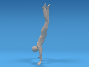 low poly kid in handstand pose 3D Model