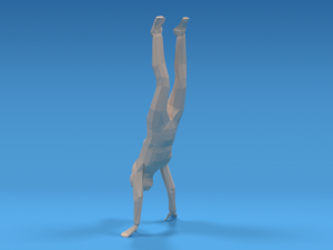 low poly kid in handstand pose 3D Model