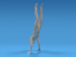 low poly kid in handstand pose 3D Model