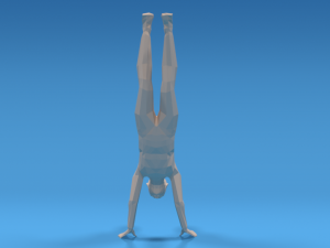 low poly kid in handstand pose 3D Model