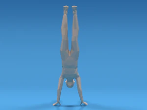 low poly kid in handstand pose 3D Model