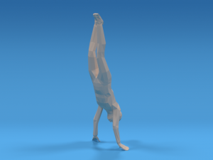 low poly kid in handstand pose 3D Model
