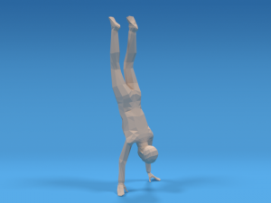 low poly kid in handstand pose 3D Model
