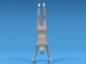low poly kid in handstand pose 3D Model