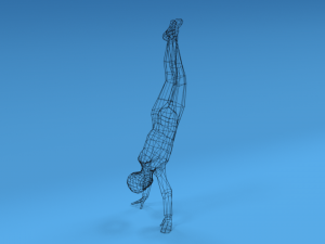 low poly kid in handstand pose 3D Model
