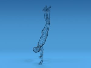 low poly kid in handstand pose 3D Model