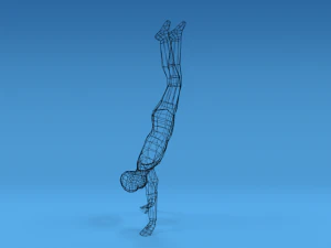 low poly kid in handstand pose 3D Model