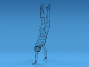 low poly kid in handstand pose 3D Model
