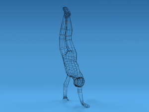 low poly kid in handstand pose 3D Model