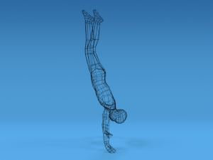 low poly kid in handstand pose 3D Model