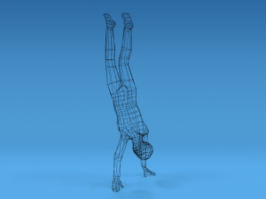 low poly kid in handstand pose 3D Model