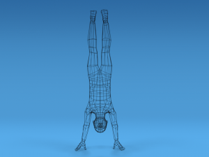 low poly kid in handstand pose 3D Model