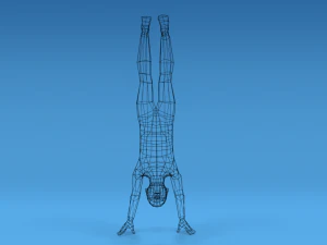 low poly kid in handstand pose 3D Model