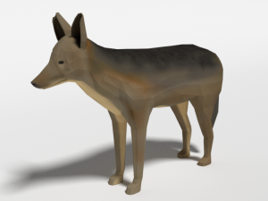 low poly cartoon jackal Modelo 3D