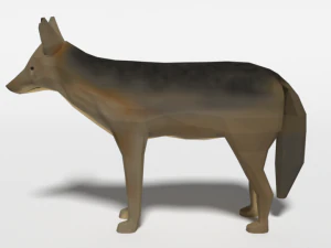 low poly cartoon jackal 3D Model