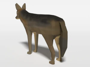 low poly cartoon jackal 3D Model