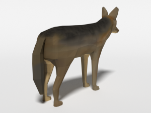 low poly cartoon jackal Modelo 3D
