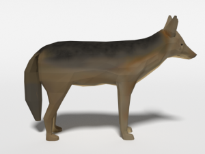 low poly cartoon jackal Modelo 3D